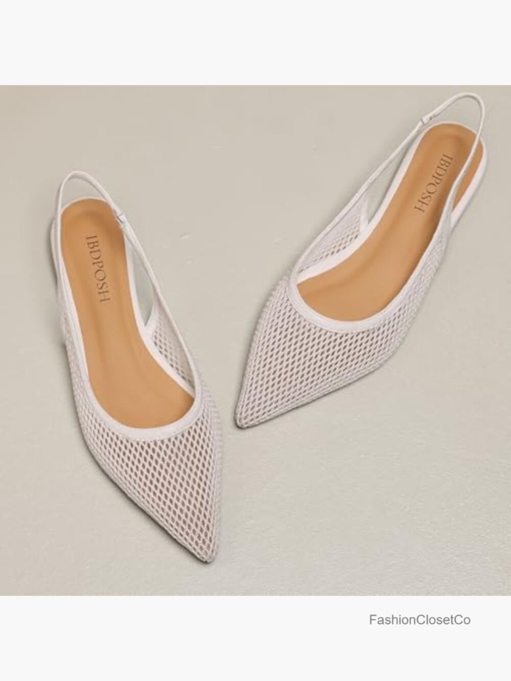Slingback Flats for Women Pointed Toe Mesh Breathable Party Shoes Elegant - Picture 5 of 6